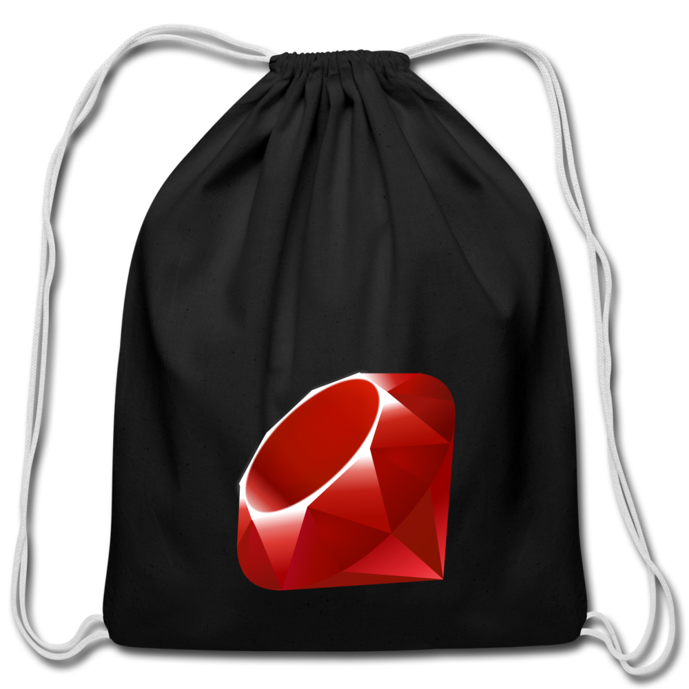 Ruby Logo (Cotton Drawstring Bag) - black