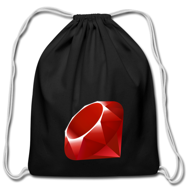 Ruby Logo (Cotton Drawstring Bag) - black