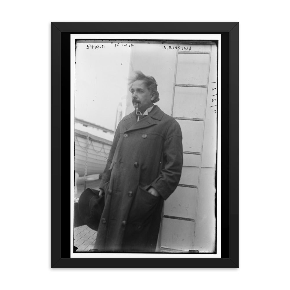Einstein Aboard a Ship (Poster - Photo Paper Framed)