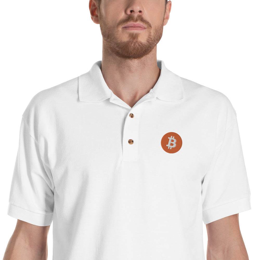 Bitcoin Logo (Embroidered Polo Shirt)