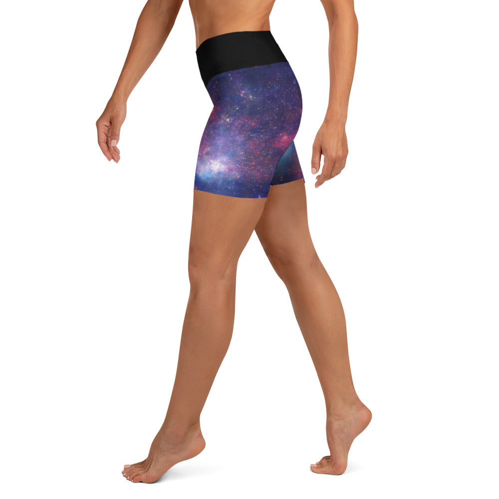 Milky Way Center - 3 Views (Women's Yoga Shorts)