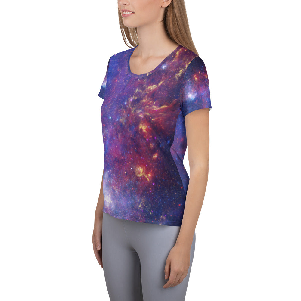 Milky Way Center - 3 Views (Women's Athletic T-shirt)