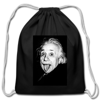 Silly Einstein (Cotton Drawstring Bag) - black