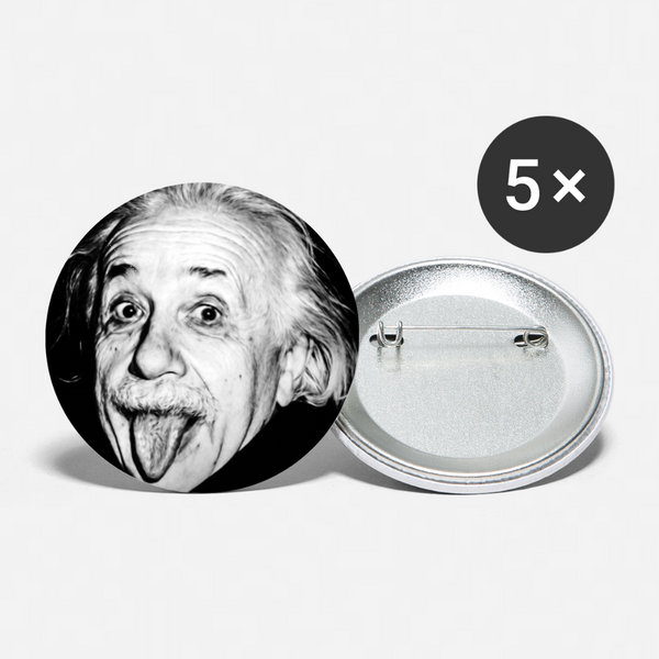 Silly Einstein (Buttons small 1'' (5-pack)) - white