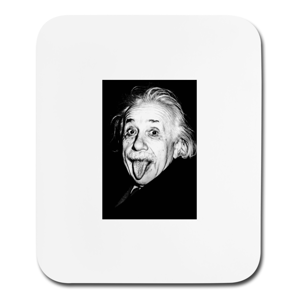 Silly Einstein (Mouse pad Vertical) - white