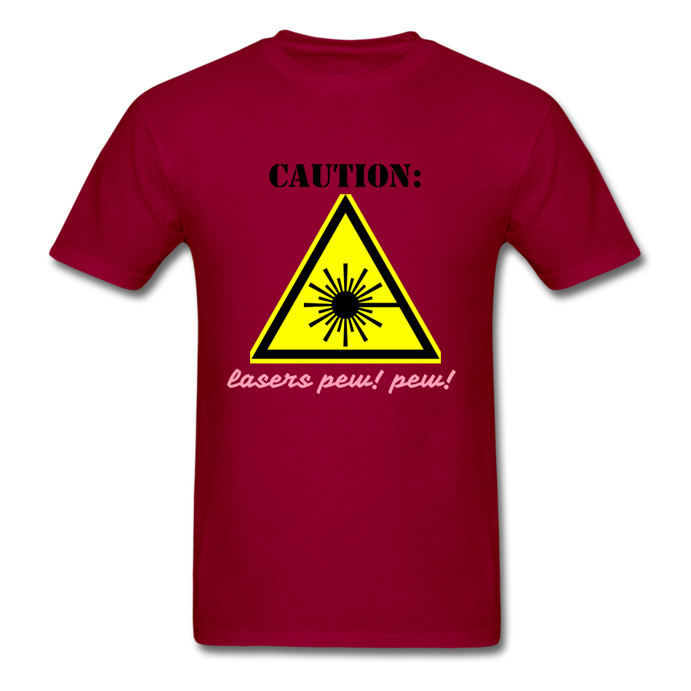 Caution Lasers (Men's T-Shirt) - dark red