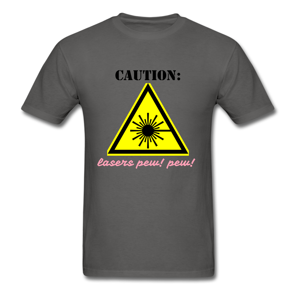 Caution Lasers (Men's T-Shirt) - charcoal