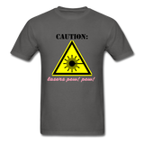 Caution Lasers (Men's T-Shirt) - charcoal