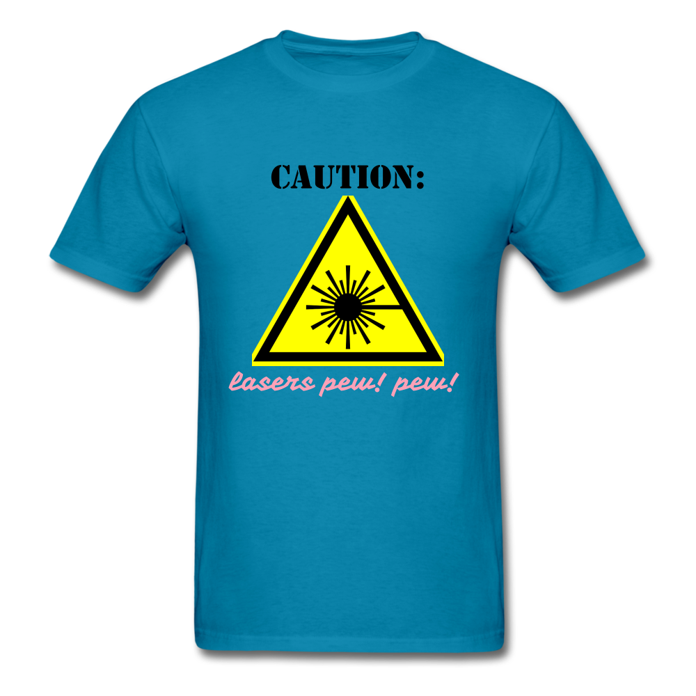 Caution Lasers (Men's T-Shirt) - turquoise