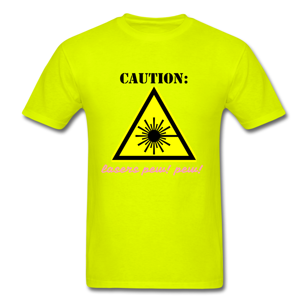Caution Lasers (Men's T-Shirt) - safety green