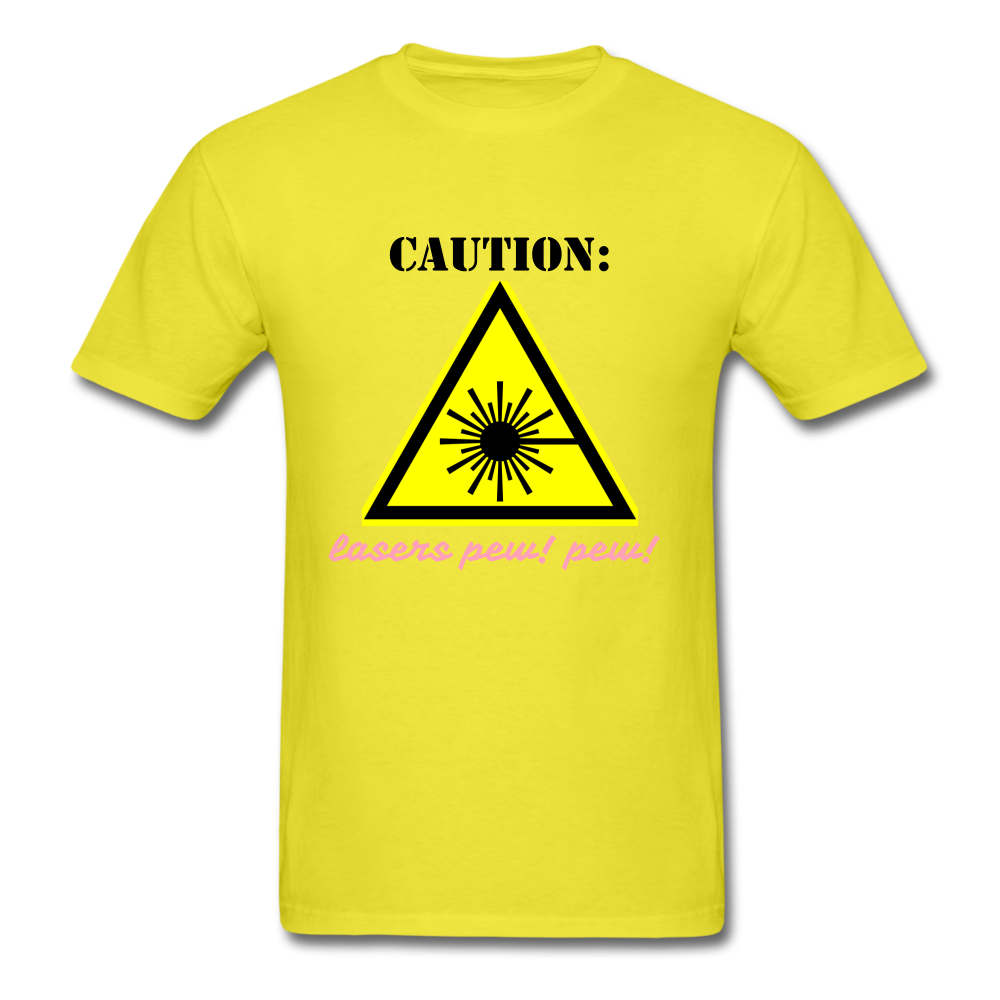 Caution Lasers (Men's T-Shirt) - yellow