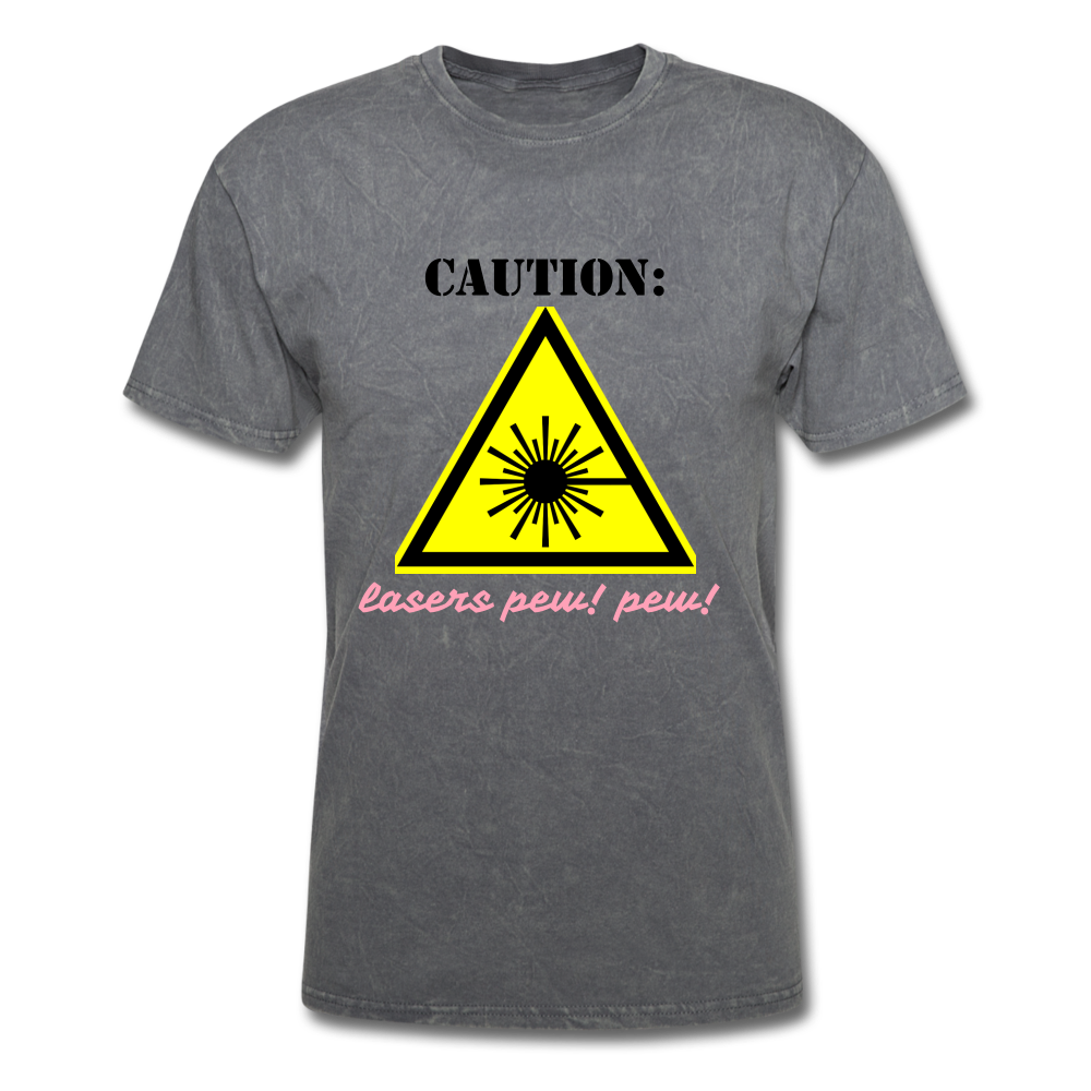 Caution Lasers (Men's T-Shirt) - mineral charcoal gray