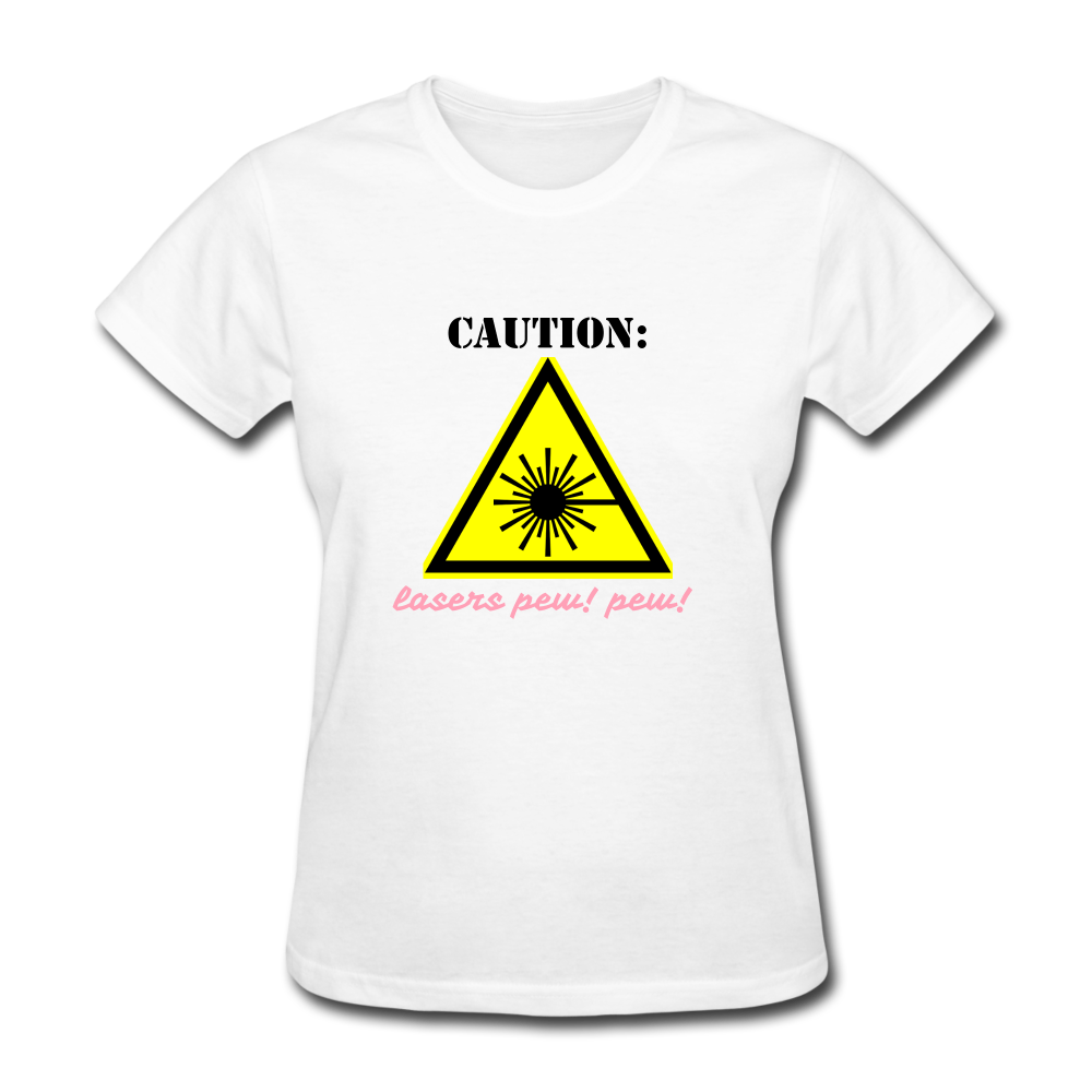 Caution Lasers (Women's T-Shirt) - white