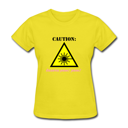 Caution Lasers (Women's T-Shirt) - yellow
