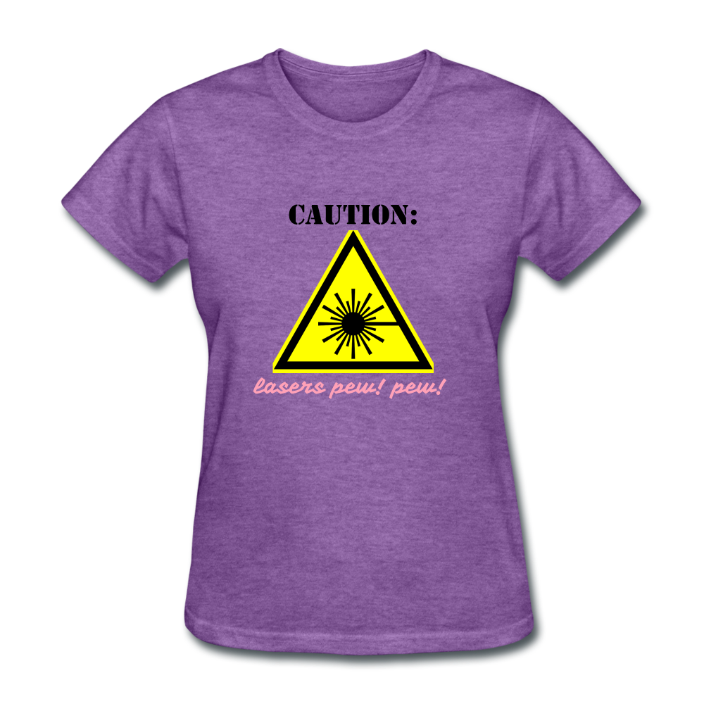 Caution Lasers (Women's T-Shirt) - purple heather