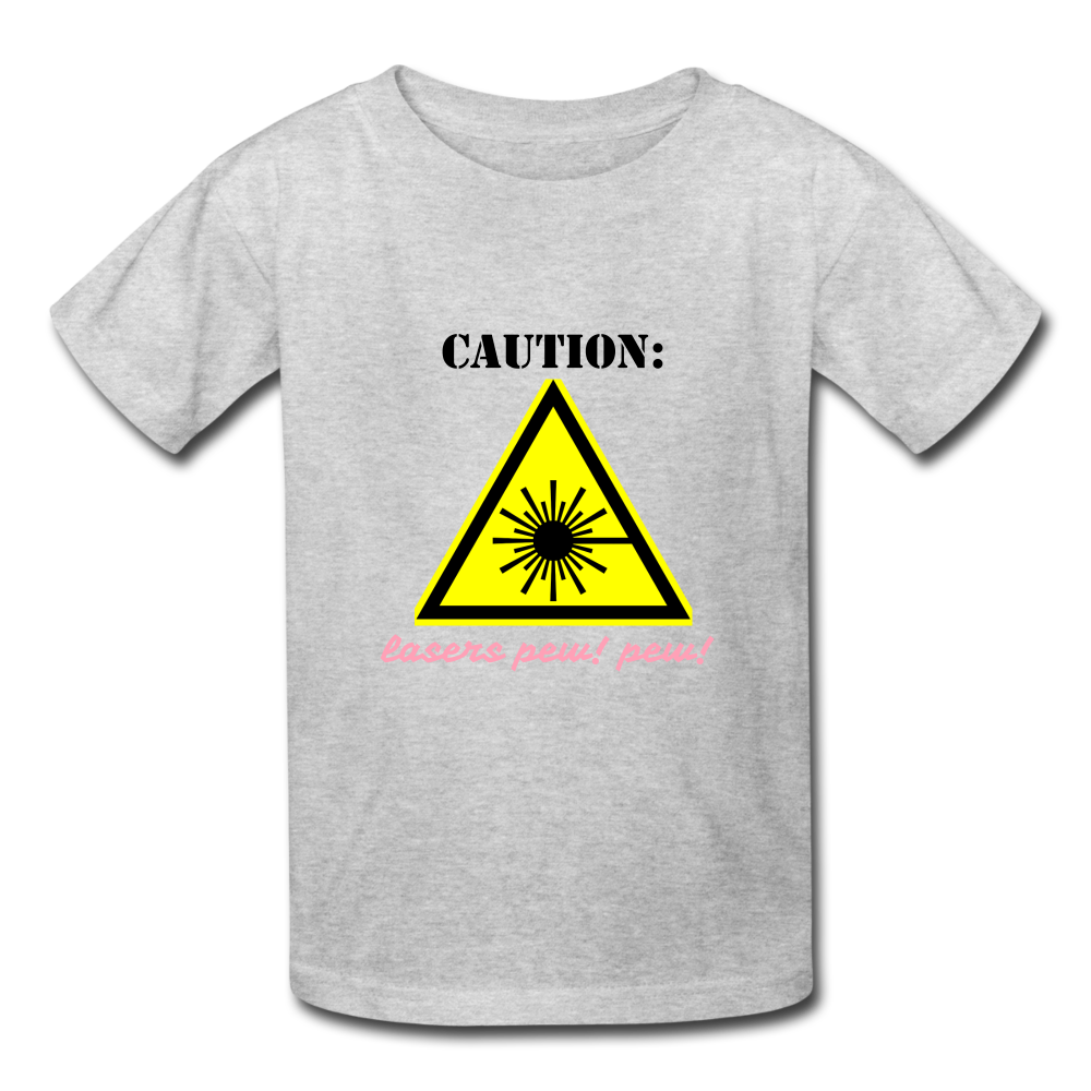 Caution Lasers (Kids' T-Shirt) - heather gray