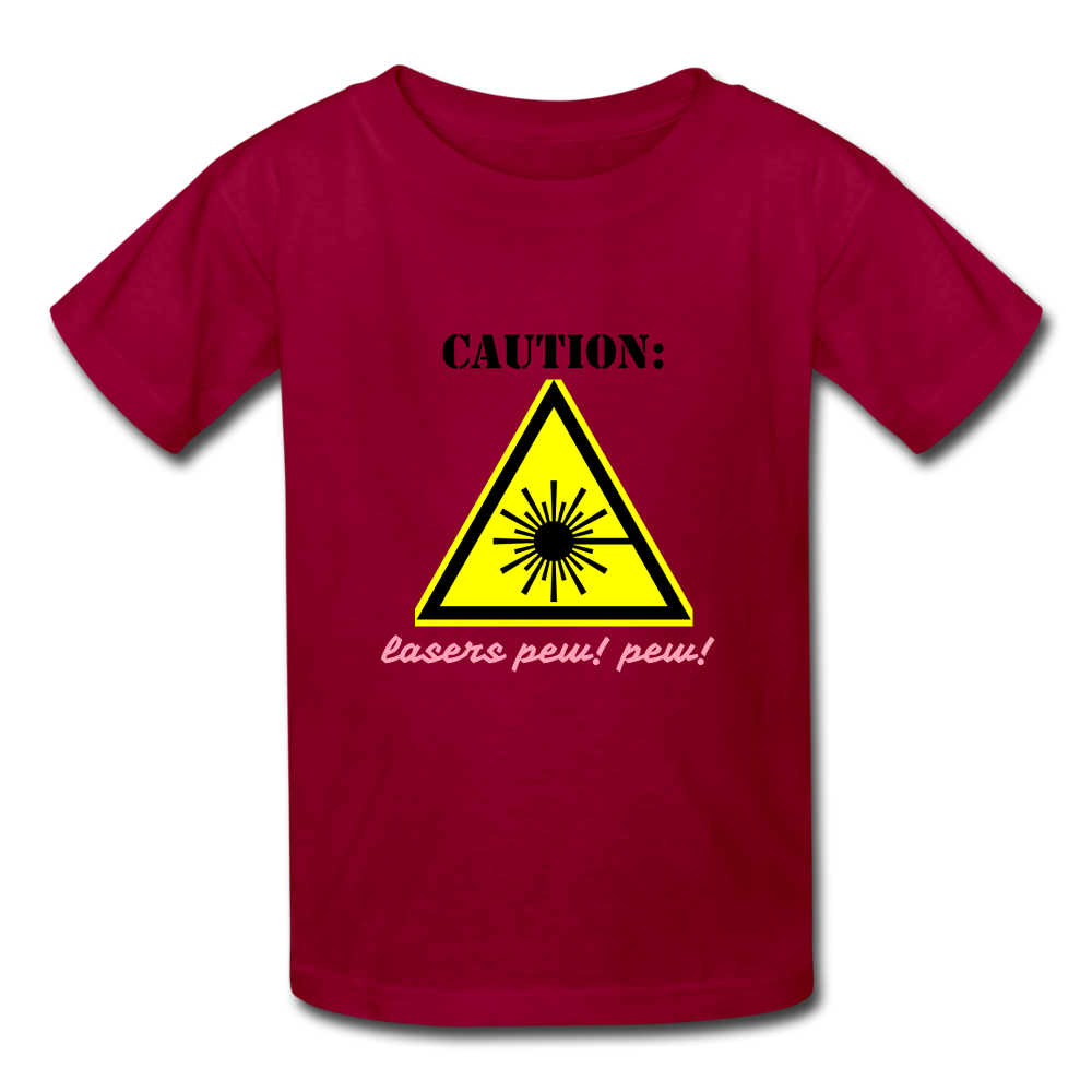 Caution Lasers (Kids' T-Shirt) - dark red