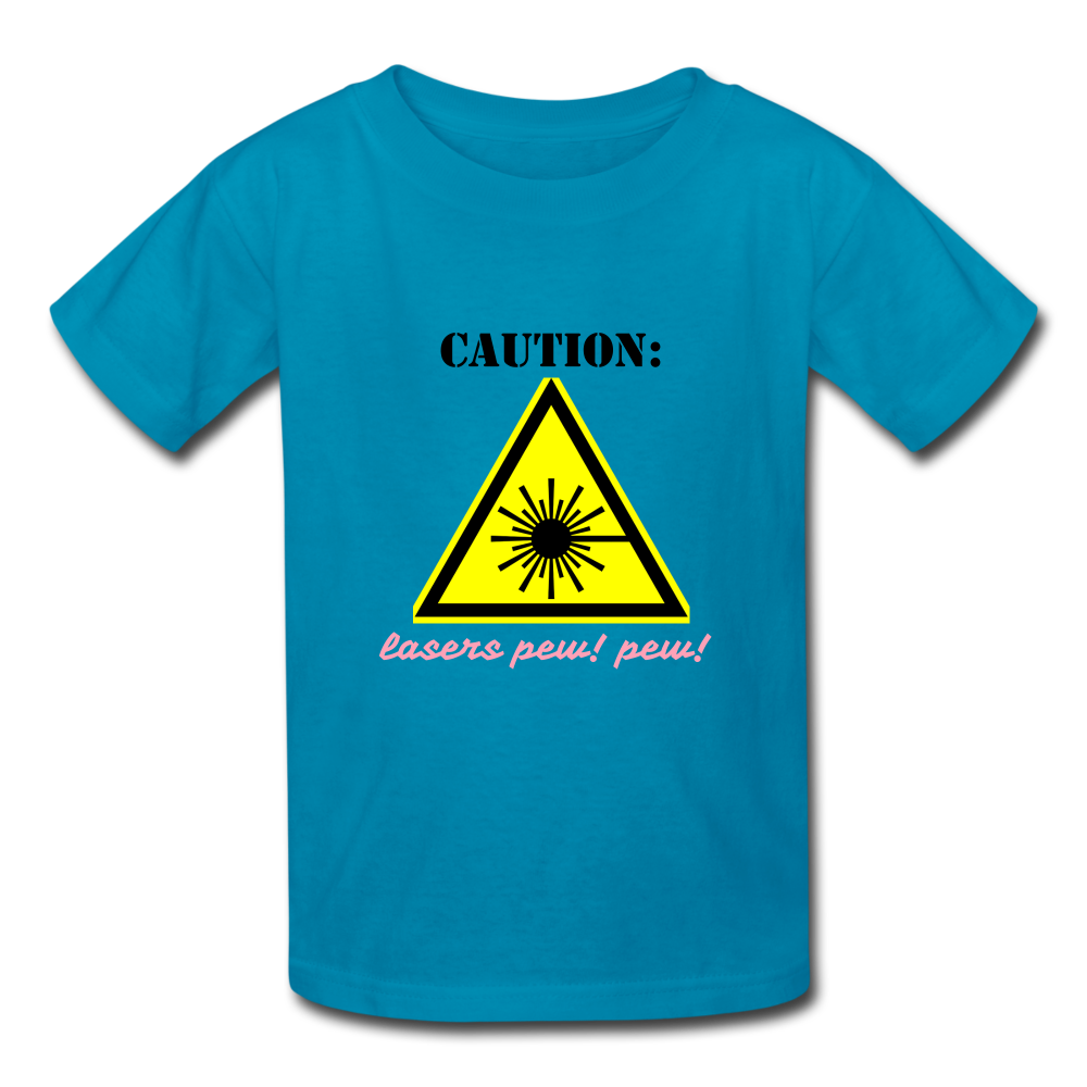 Caution Lasers (Kids' T-Shirt) - turquoise