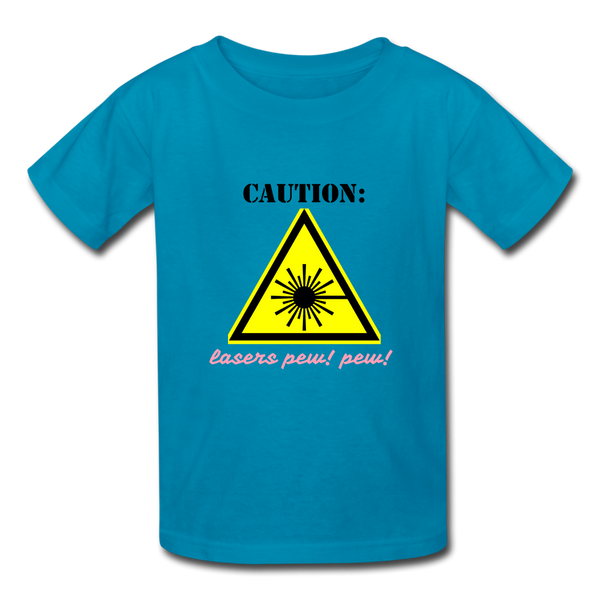 Caution Lasers (Kids' T-Shirt) - turquoise
