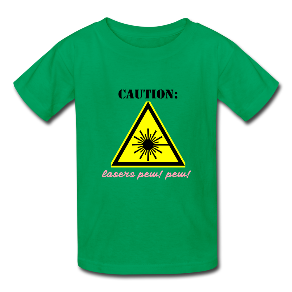 Caution Lasers (Kids' T-Shirt) - kelly green
