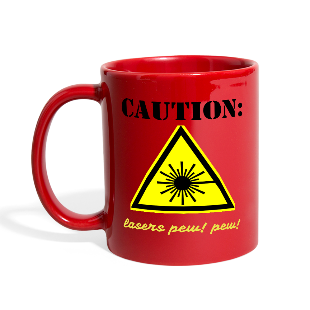 Caution Lasers (Full Color Mug) - red