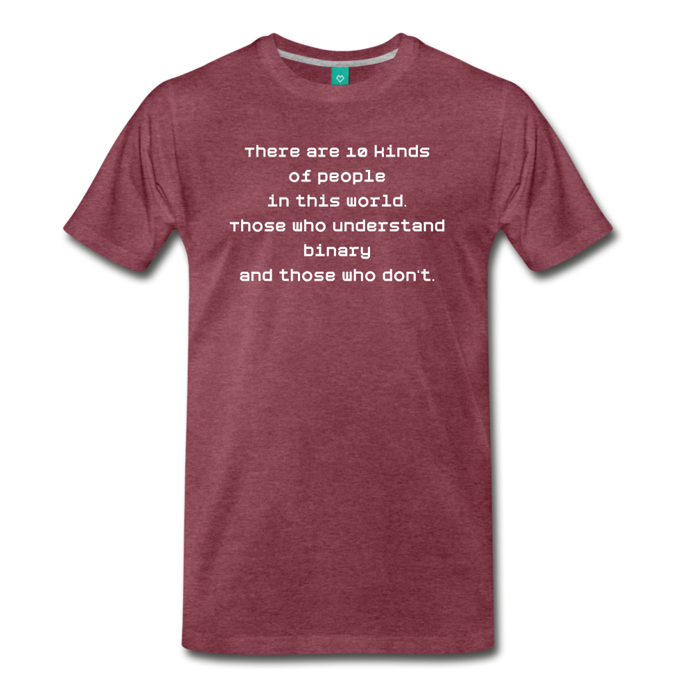 Binary People (Men's Premium T-Shirt) - heather burgundy