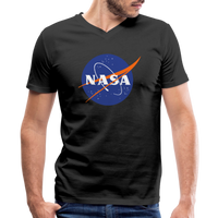 NASA Logo (Men's V-Neck T-Shirt by Canvas) - black