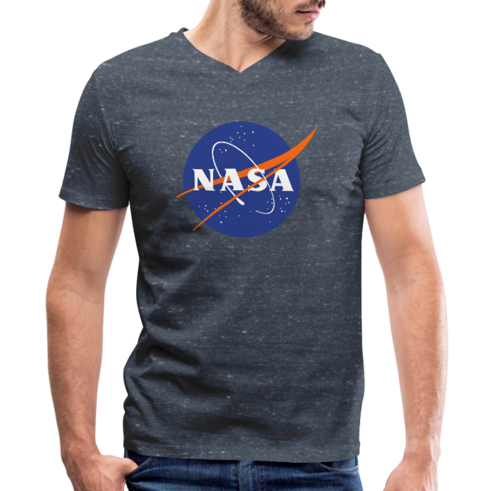 NASA Logo (Men's V-Neck T-Shirt by Canvas) - heather navy