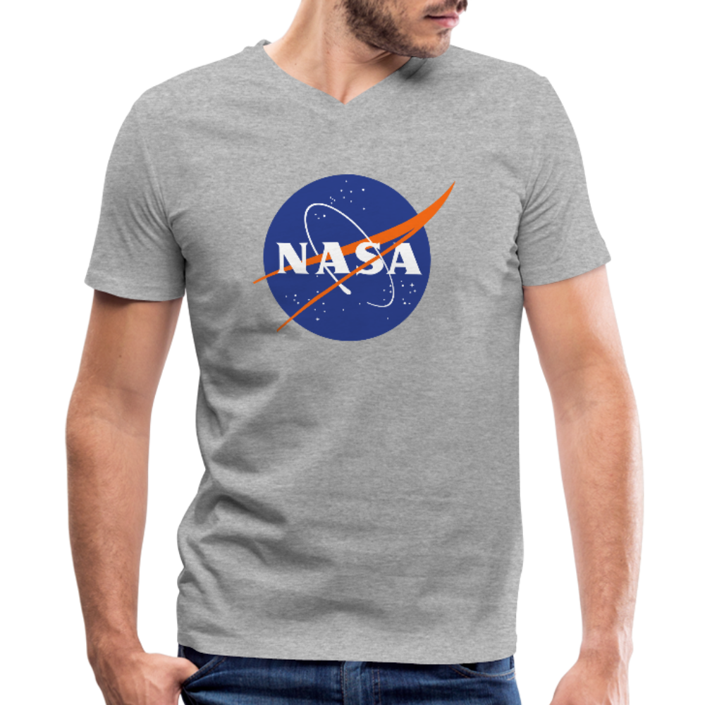NASA Logo (Men's V-Neck T-Shirt by Canvas) - heather gray