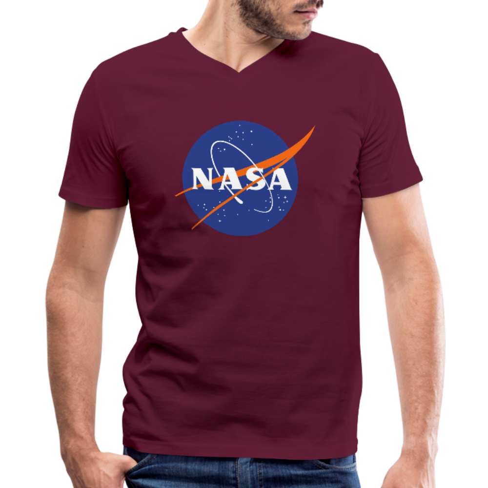 NASA Logo (Men's V-Neck T-Shirt by Canvas) - maroon