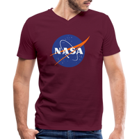 NASA Logo (Men's V-Neck T-Shirt by Canvas) - maroon