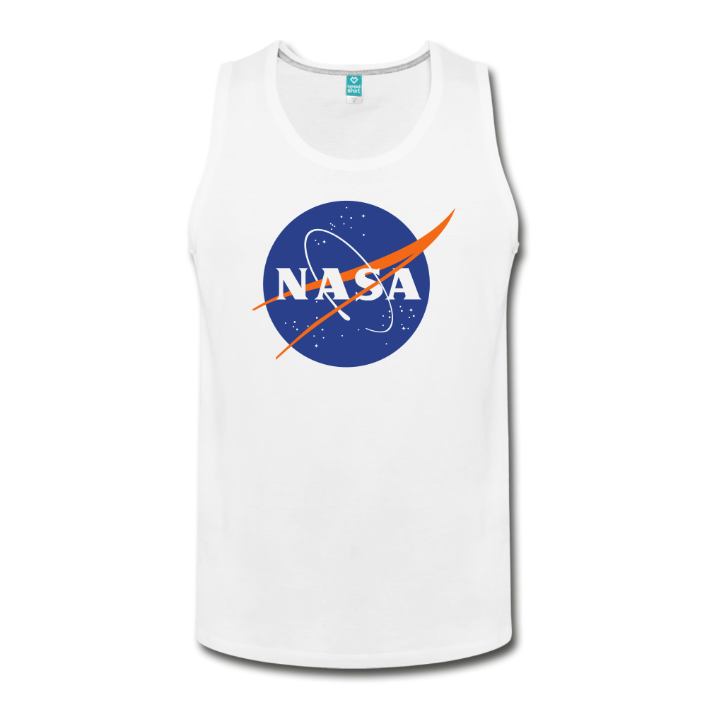 NASA Logo (Men's Slim Fit Premium Tank) - white
