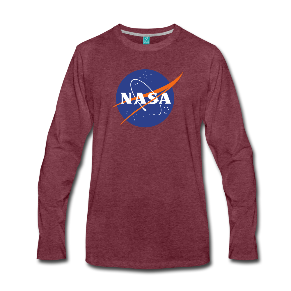 NASA Logo (Men's Premium Long Sleeve T-Shirt) - heather burgundy