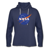 NASA Logo (Unisex Lightweight Terry Hoodie) - heather navy