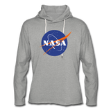 NASA Logo (Unisex Lightweight Terry Hoodie) - heather gray