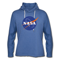 NASA Logo (Unisex Lightweight Terry Hoodie) - heather Blue