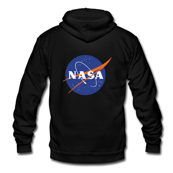 NASA Logo (Unisex Fleece Zip Hoodie) - black