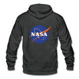 NASA Logo (Unisex Fleece Zip Hoodie) - charcoal gray