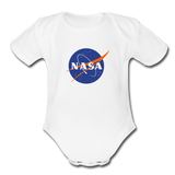 NASA Logo (Organic Short Sleeve Baby Bodysuit) - white