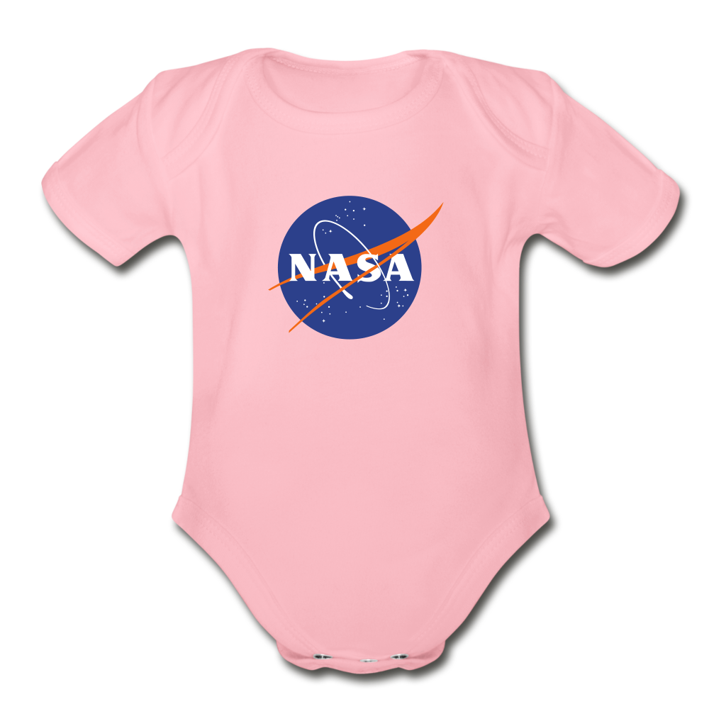 NASA Logo (Organic Short Sleeve Baby Bodysuit) - light pink