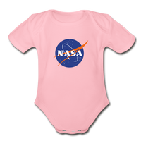 NASA Logo (Organic Short Sleeve Baby Bodysuit) - light pink