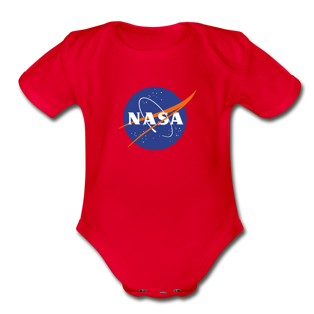 NASA Logo (Organic Short Sleeve Baby Bodysuit) - red