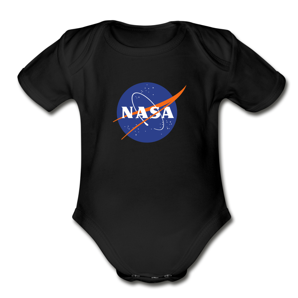 NASA Logo (Organic Short Sleeve Baby Bodysuit) - black