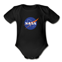 NASA Logo (Organic Short Sleeve Baby Bodysuit) - black