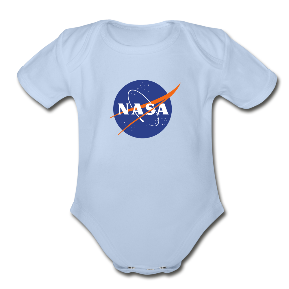 NASA Logo (Organic Short Sleeve Baby Bodysuit) - sky
