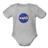 NASA Logo (Organic Short Sleeve Baby Bodysuit) - heather gray