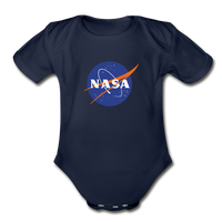 NASA Logo (Organic Short Sleeve Baby Bodysuit) - dark navy