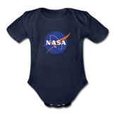 NASA Logo (Organic Short Sleeve Baby Bodysuit) - dark navy