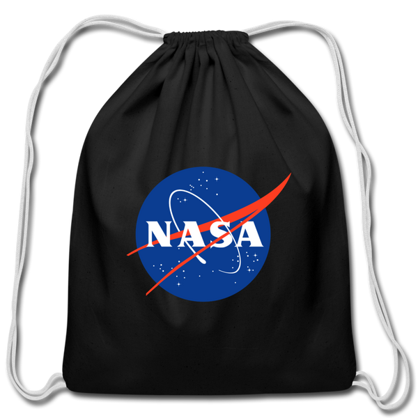 NASA Logo (Cotton Drawstring Bag) - black