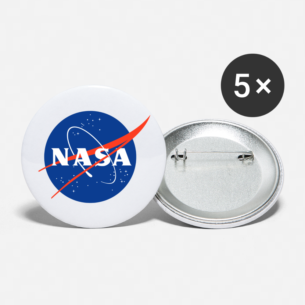 NASA Logo (Buttons large 2.2'' (5-pack)) - white